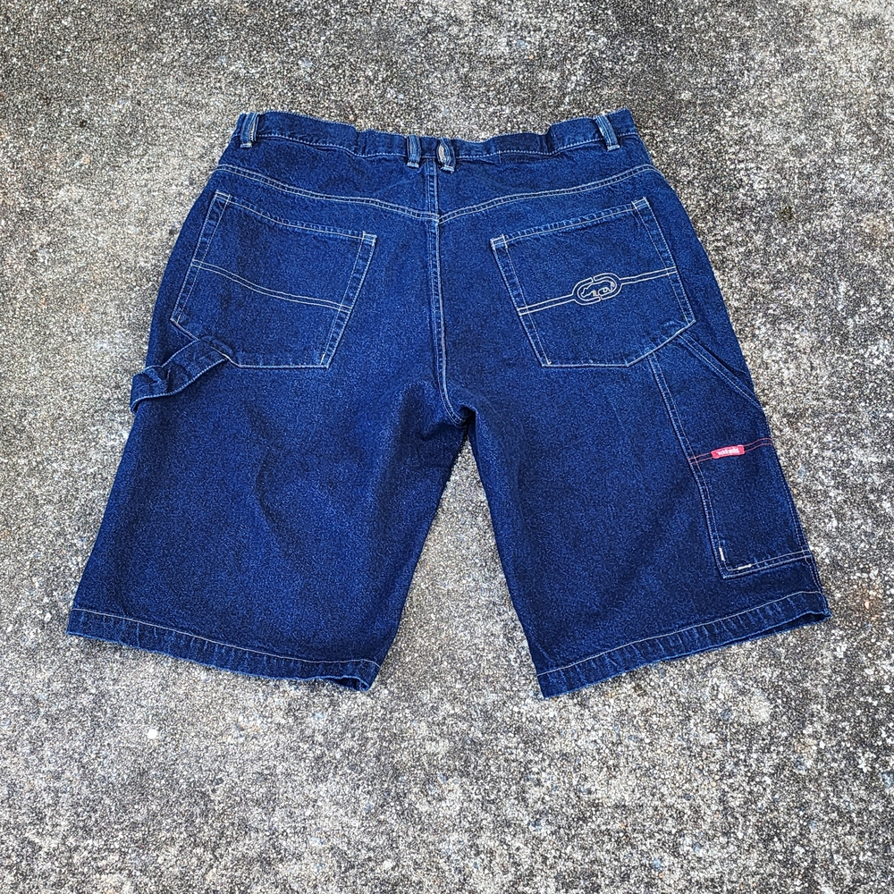 Vintage Ecko Unltd Carpenter Baggy Fit Blue Denim Jean Shorts Jorts Size 38